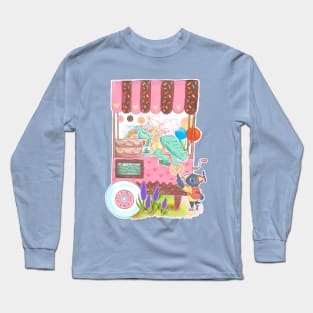 Pastel Alligator Selling Carnival Donuts Long Sleeve T-Shirt